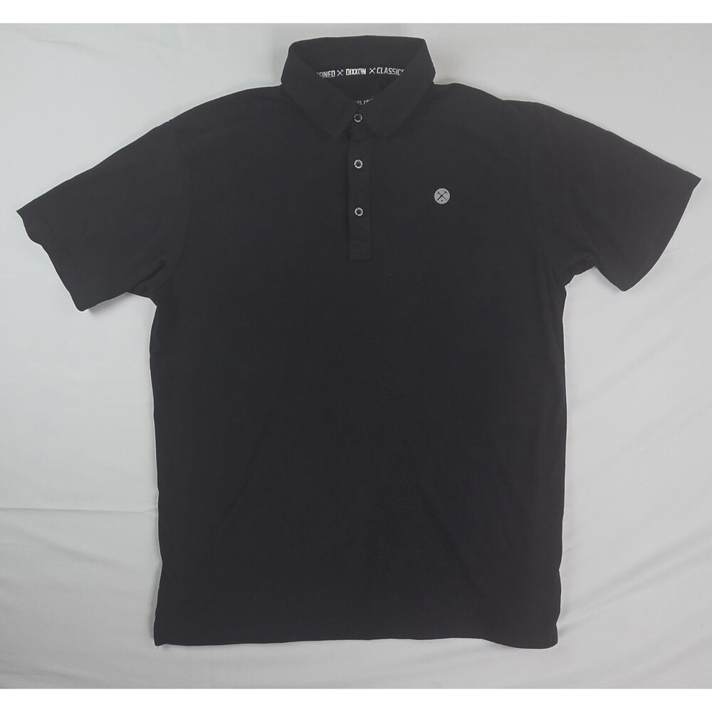 Dixxon Flannel Co Polo Shirt Men Large Black Short Sleeve Biker Performance